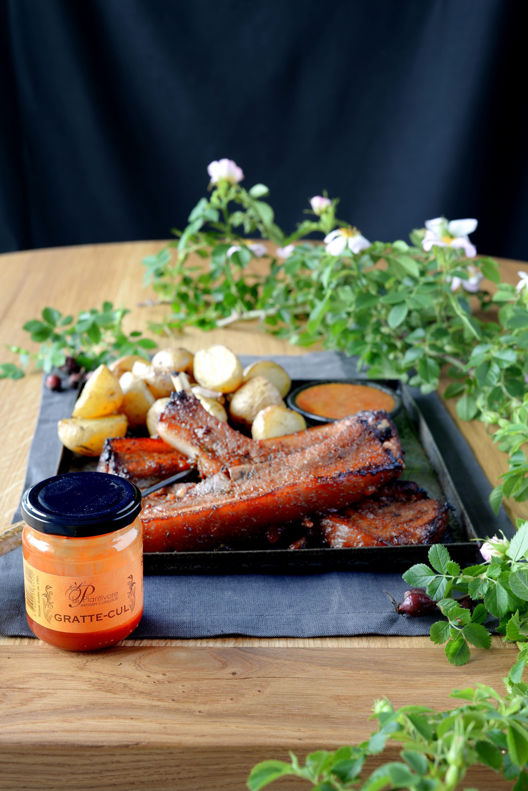 Ribs marinés à la confiture de Gratte-Cul recette plantivore