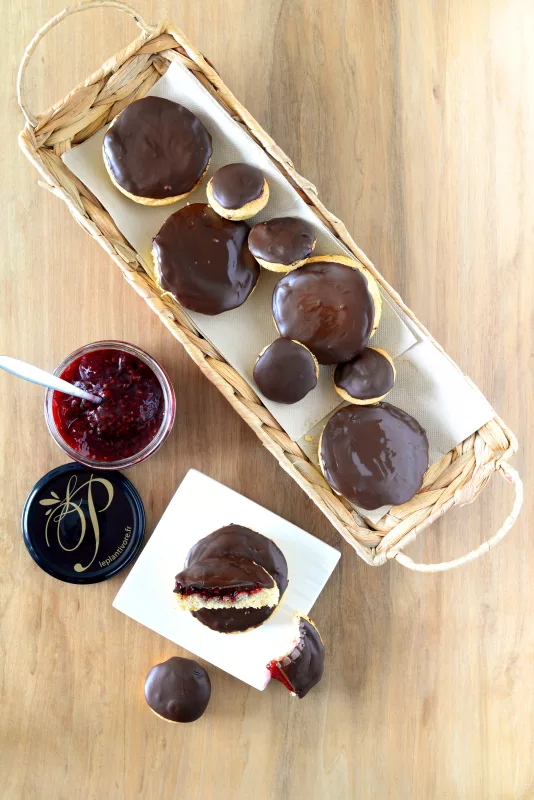 biscuit pim's confiture de framboise artisanale le plantivore chocolat