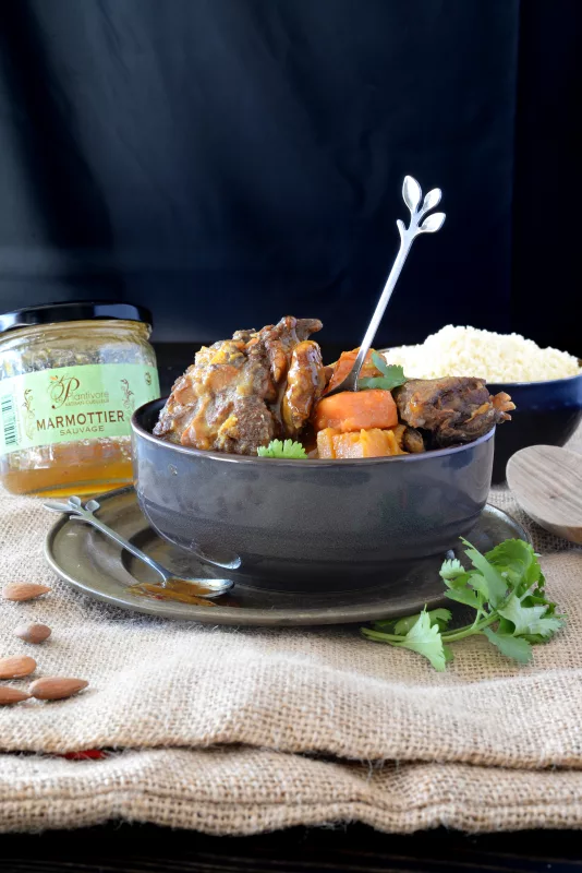 tajine agneau confiture de marmottier et légumes d'automne