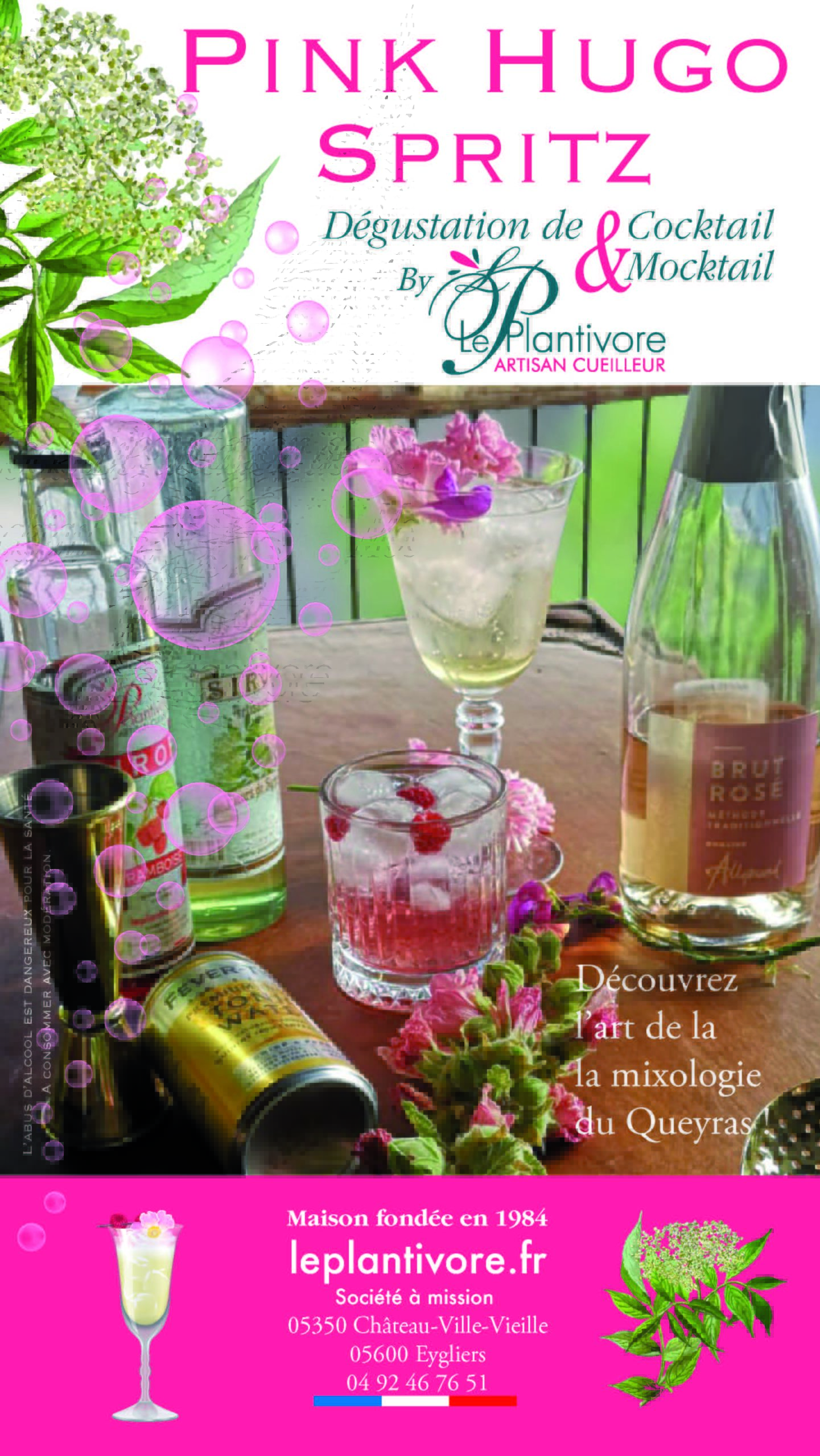 pink hugo cocktail recette plantivore queyras