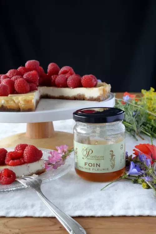 gelée de foin cheesecake framboise