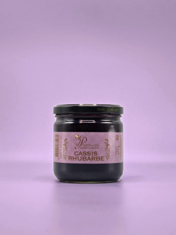 Confiture artisanale Cassis Rhubarbe plantivore hautes alpes