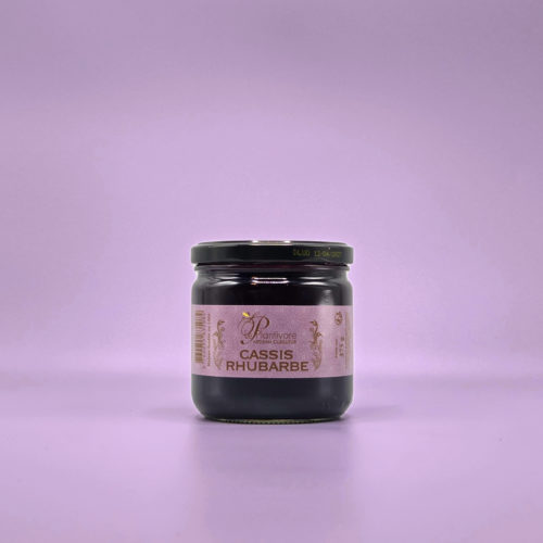 Confiture artisanale Cassis Rhubarbe plantivore hautes alpes