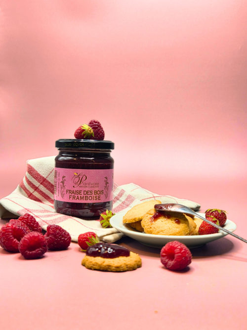 Confiture artisanale fraise des bois framboise plantivore queyras hautes alpes