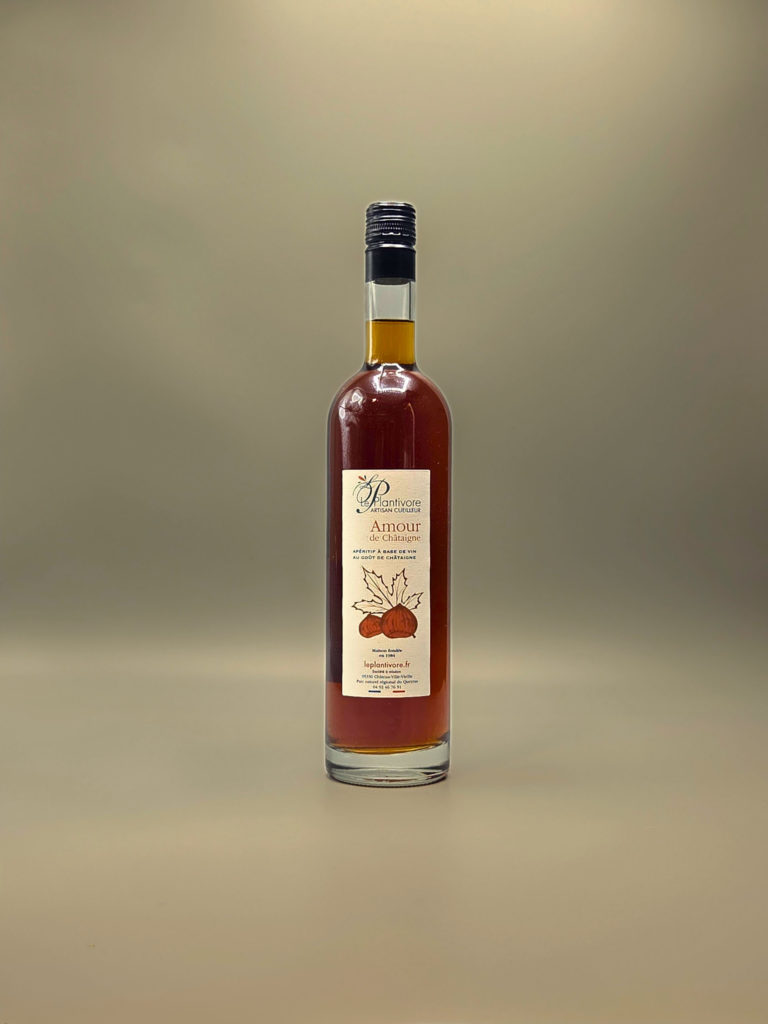 Amour de Châtaigne apéritif artisanal haut alpin artisan cueilleur le plantivore liqueur vin blanc