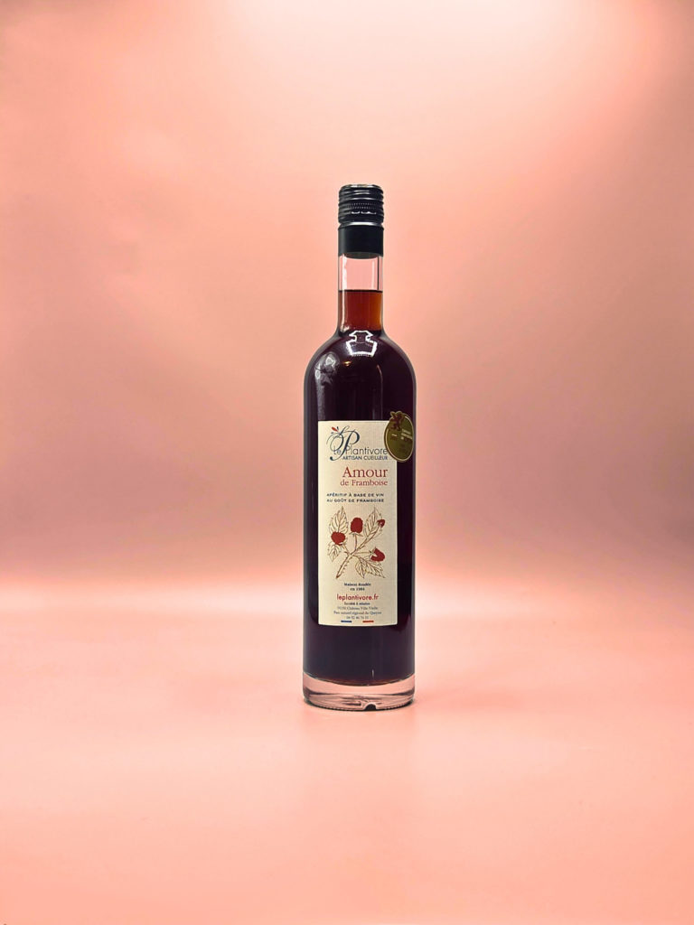 amour de framboise apéritif artisanal liqueur vin blanc le plantivore artisan cueilleur