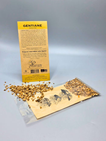 sachet de gentiane séchée bio artisan cueilleur français hautes alpes le plantivore