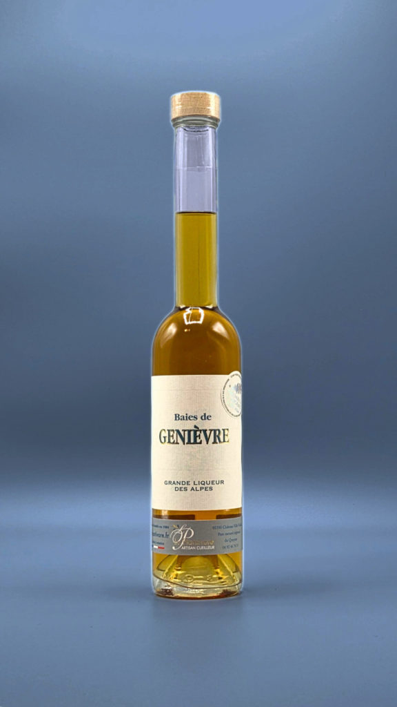 Liqueur de Baies de Genièvre artisanale hautes alpes artisan cueilleur le plantivore queyras