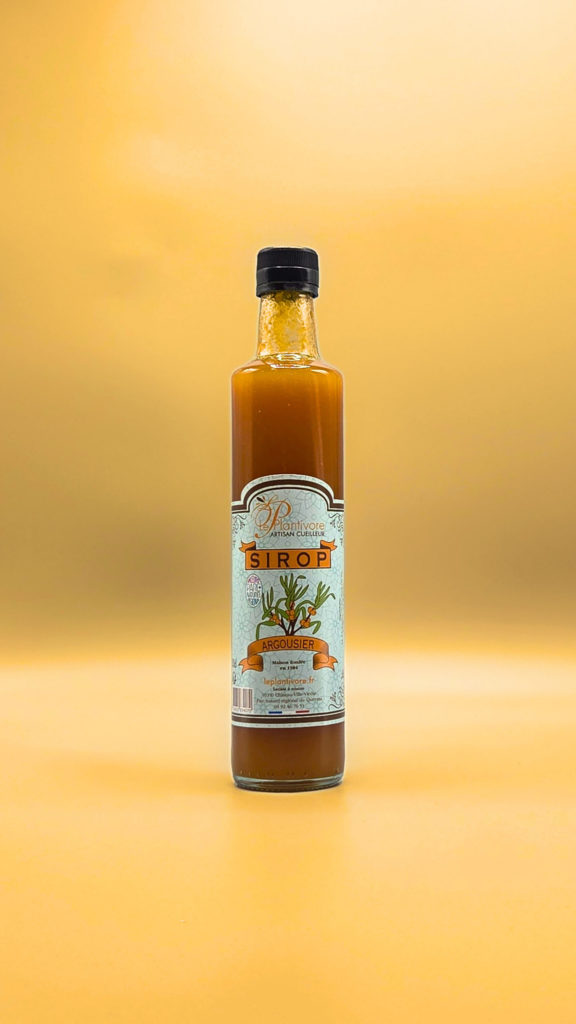 sirop artisanal d'argousier hautes alpes artisan cueilleur le plantivore